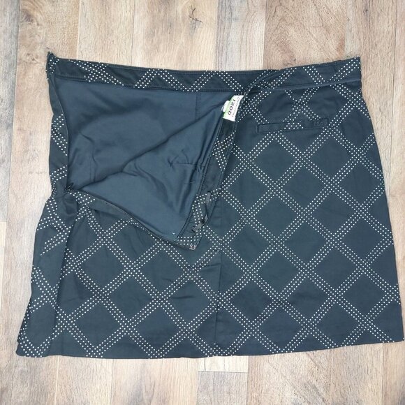 IZOD Perform Golf Womens Skort Sz 14 Black White Diamond Dot Print Cotton Lycra - Picture 5 of 8
